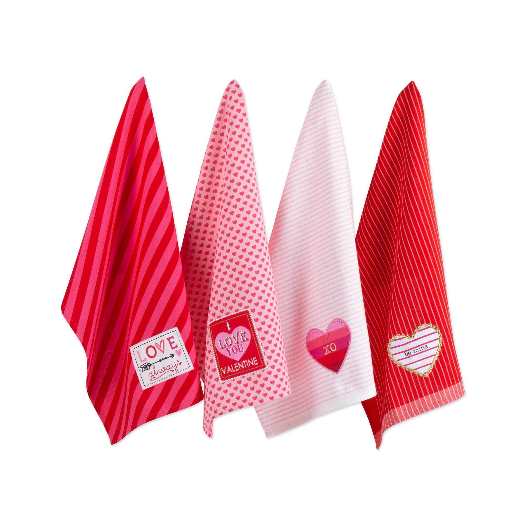 DII® Mixed Valentines Embellished Dishtowels, 4ct.
